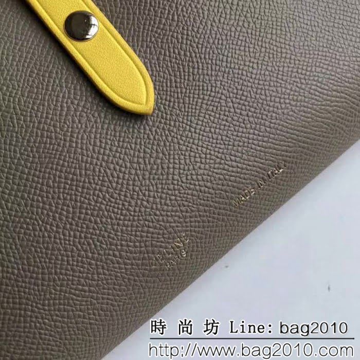 CELINE賽琳原單 專櫃 手掌紋牛皮搭扣拼色錢夾 4148 SL1449